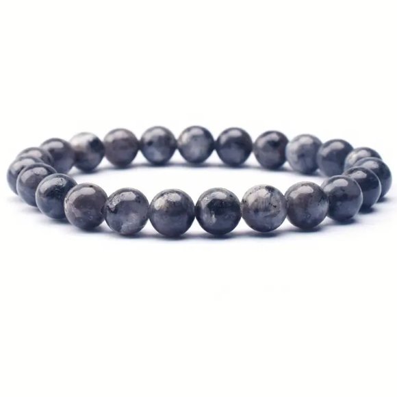 Labradorite Natural Stone 8mm Beads Stretchable Bracelet Beaded Gemstone - Picture 2 of 2